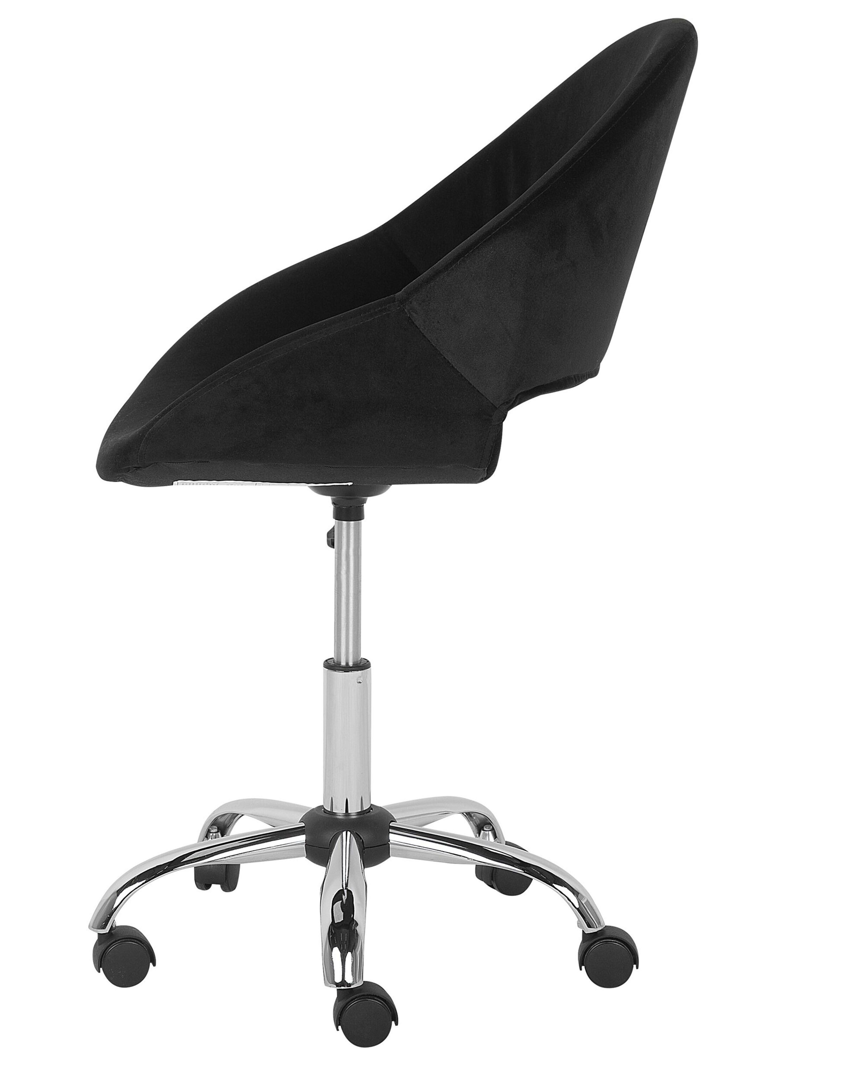Velvet Armless Desk Chair Black SELMA Beliani.co.uk