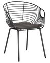 Set of 2 Metal Dining Chairs Black HOBACK_868136