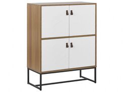 Sivupöytä 4-ovinen vaalea puu/valkoinen NUEVA