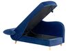 Chaiselongue Samtstoff marineblau mit Bettkasten linksseitig MERI II_914261