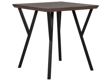 Dining Table 70 x 70 cm Dark Wood with Black BRAVO