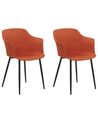 Sada 2 čalouněných jídelních židlí oranžové ELIM_883807