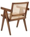 Chaise en bois d'acajou marron et rotin tressé clair WESTBROOK_872191