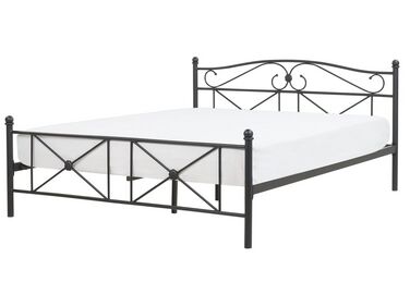 Čierna kovová posteľ s rámom 160 x 200 cm  RODEZ