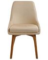 Set of 2 Fabric Dining Chairs Beige MELFORT_800011