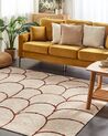 Teppich Baumwolle beige / braun 200 x 200 cm geometrisches Muster Kurzflor AVDAN_839865
