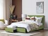 Łóżko z szufladami tapicerowane 140 x 200 cm zielone LA ROCHELLE_832953