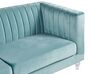 3 Seater Velvet Fabric Sofa Light Blue ARVIKA_806147