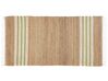 Teppich Jute beige / olivgrün 80 x 150 cm Streifenmuster Kurzflor zweiseitig MIRZA_850096
