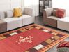 Kelim Teppich Baumwolle mehrfarbig 200 x 300 cm geometrisches Muster Kurzflor PARAKAR_870172