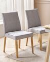 Conjunto de 2 sillas de poliéster gris claro/madera clara PHOLA_832126