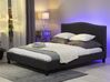 Łóżko kolorowy LED tapicerowane 160 x 200 cm szare MONTPELLIER_708563