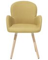 Set of 2 Fabric Dining Chairs Yellow BROOKVILLE_693813