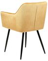 Conjunto de 2 sillas de comedor de terciopelo amarillo mostaza/negro JASMIN_859398