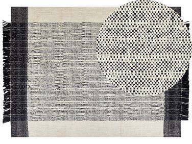 Tapis en laine blanc et noir 160 x 230 cm KETENLI