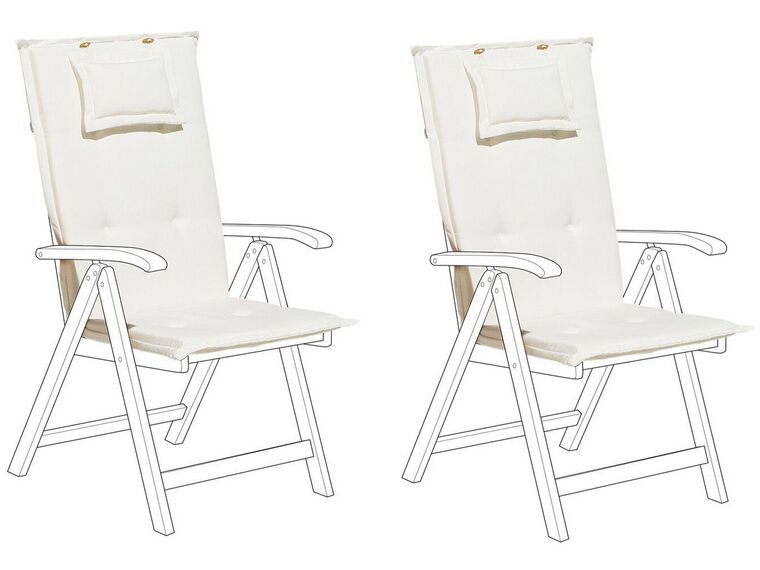 Conjunto de 2 cojines para la silla de jardín blanco crema TOSCANA/JAVA_765170