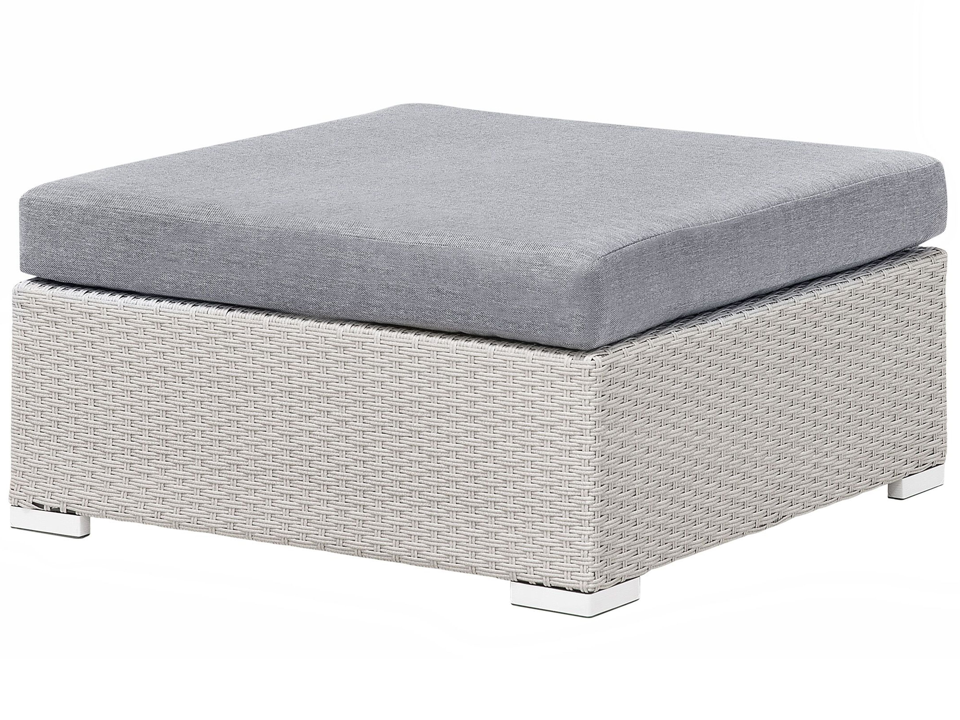 4 Seater PE Rattan Garden Corner Sofa Set Grey SANO II Beliani.co.uk