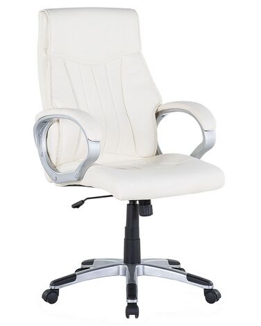 Kožená kancelářská židle bílá TRIUMPH