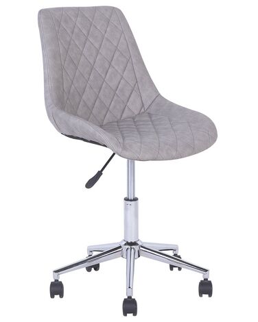 Faux Leather Armless Desk Chair Grey MARIBEL