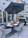Cantilever Garden Parasol with LED Lights ⌀ 2.85 m Grey CORVAL_828722