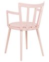 Set of 4 Plastic Dining Chairs Pink MORILL_876321