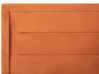 Cama de casal com arrumação em veludo laranja 180 x 200 cm ROUEN_819183