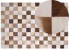 Kožený koberec hnědý s béžovou 160 x 230 cm SOLMAZ_758300