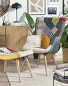 Wingback Chair with Footstool Patchwork Multicolour VEJLE II_886132