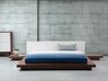 Bed met LED hout bruin/wit 160 x 200 cm ZEN_750571