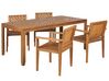 Zestaw ogrodowy drewniany stół i 4 krzesła jasny BARATTI_868995