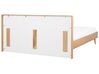 Cama de casal em madeira clara e branca 180 x 200 cm SERRIS_748340