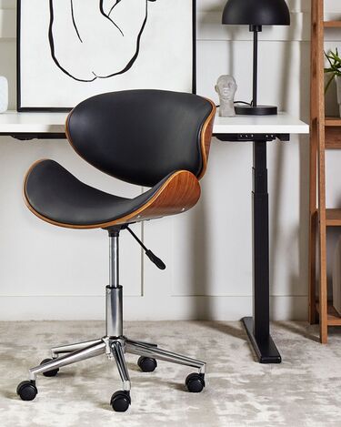 Armless Desk Chair Black ROTTERDAM