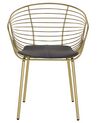 Set of 2 Metal Dining Chairs Gold HOBACK_775457