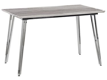 Spisebord 120 x 70 cm Marmoreffekt og Sølv GREYTON