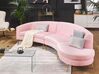 4-istuttava sohva sametti kaareva vaaleanpunainen MOSS_810376