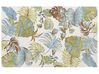 Teppich Wolle mehrfarbig 160 x 230 cm Blattmuster Kurzflor KINIK_848393