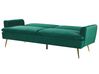 Sofa rozkładana welurowa zielona VETTRE_787939