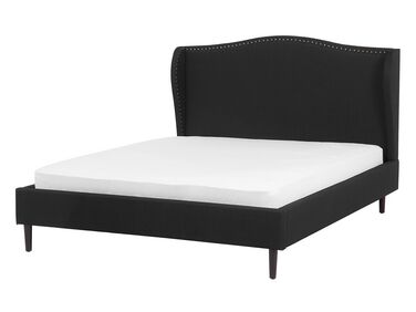 Łóżko tapicerowane 140 x 200 cm czarne COLMAR