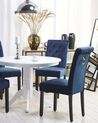 Sada 2 jídelních židlí sametové modré VELVA II_801867