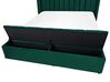 Velvet EU Double Size Bed with Storage Bench Green NOYERS_834601