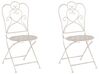 Conjunto de 2 cadeiras de jardim creme em metal TRIESTE_763369