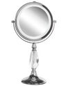 Kosmetikspiegel silber mit LED-Beleuchtung ø 18 cm MAURY_813613
