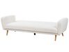 3 Seater Fabric Sofa Bed White Boucle FLORLI_905995