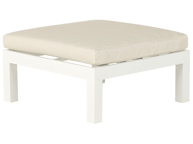 5 Seater Aluminum Garden Corner Sofa Set White with Cushions Beige