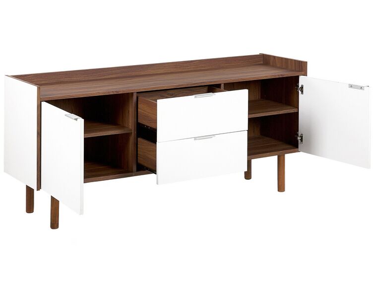 Credenza bianca e legno scuro MADERA Beliani.it
