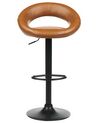 Set of 2 Faux Leather Swivel Bar Stools Golden Brown PEORIA II_894675