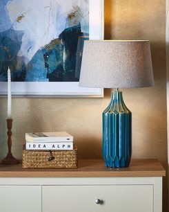 Pöytävalaisin keraaminen sininen ABAVA Pöytävalaisin keraaminen sininen ABAVA