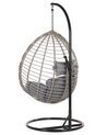 PE Rattan Hanging Chair with Stand Grey TOLLO_763796