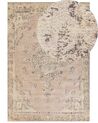 Teppich Baumwolle beige 160 x 230 cm orientalisches Muster Kurzflor MATARIM_852473