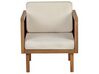 Set di tavolino e 2 sedie legno acacia chiaro e beige chiaro BARATTI_830635